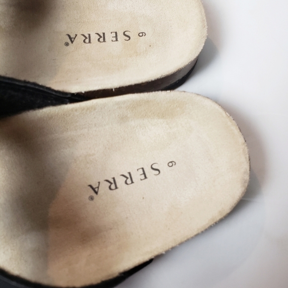 SERRA Black Double Strap/Buckle Slide On Sandals! - Picture 8 of 8